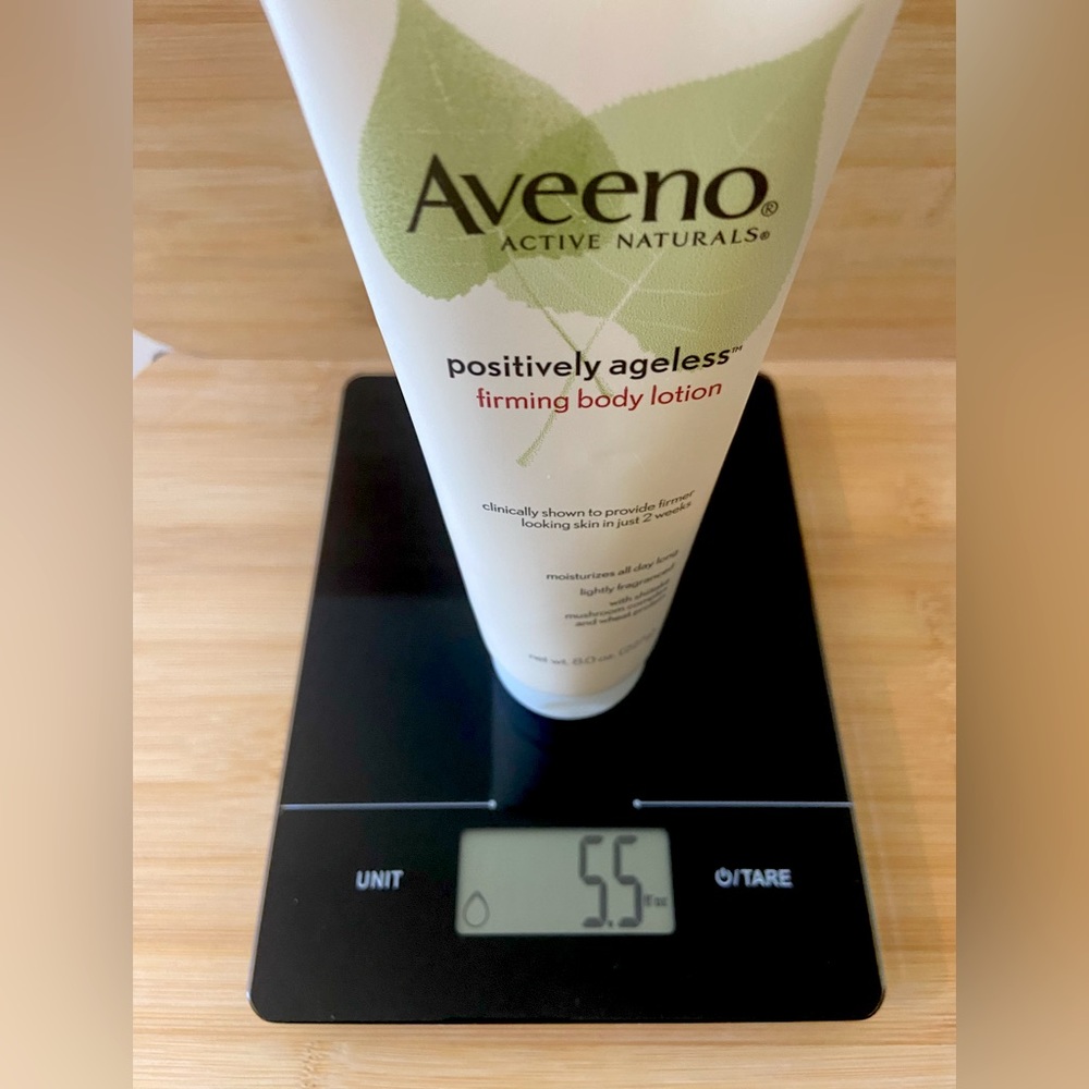 Aveeno Positively Ageless Firming Body Lotion 1/2 FULL BOTTLE SEE PICS!